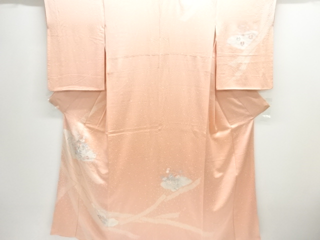 絞り 秋草模様刺繍訪問着（重ね衿付き）